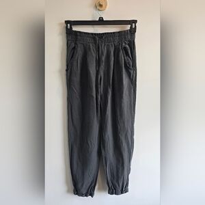 Garnet Hill Linen Silk Black Casual Pants